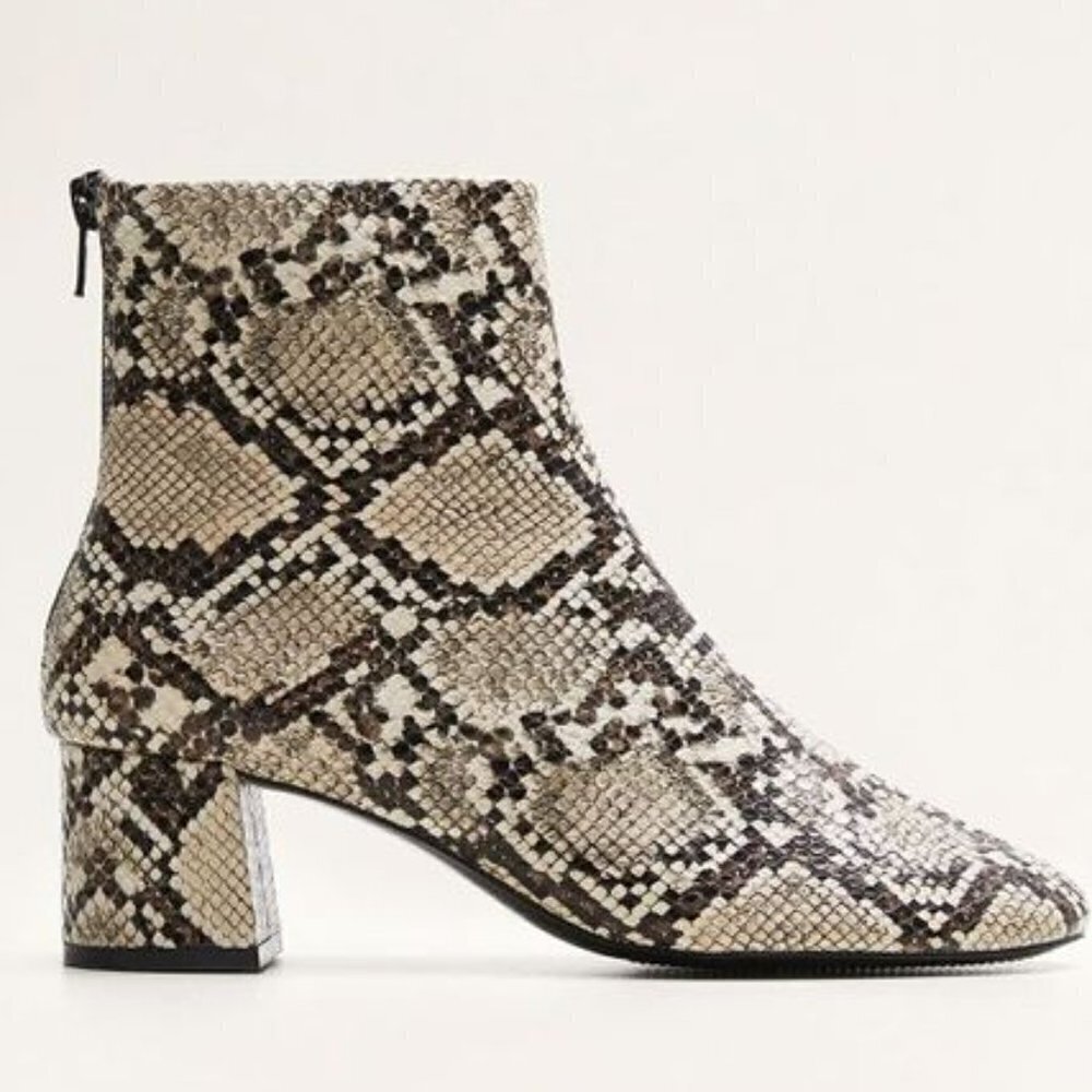 Mango MNG Snakeskin Ankle Boots EU 37